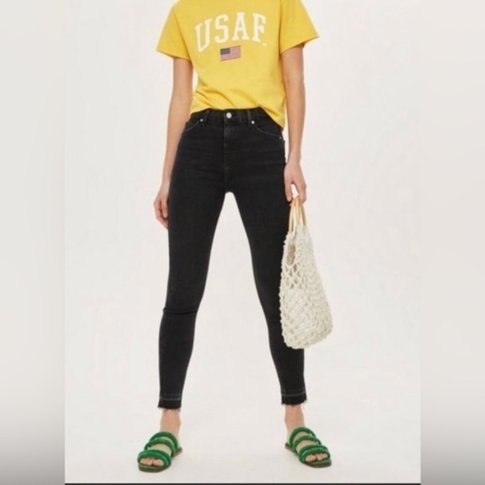 Zara black denim ankle jeans size 4